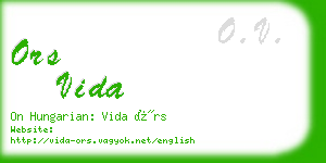 ors vida business card